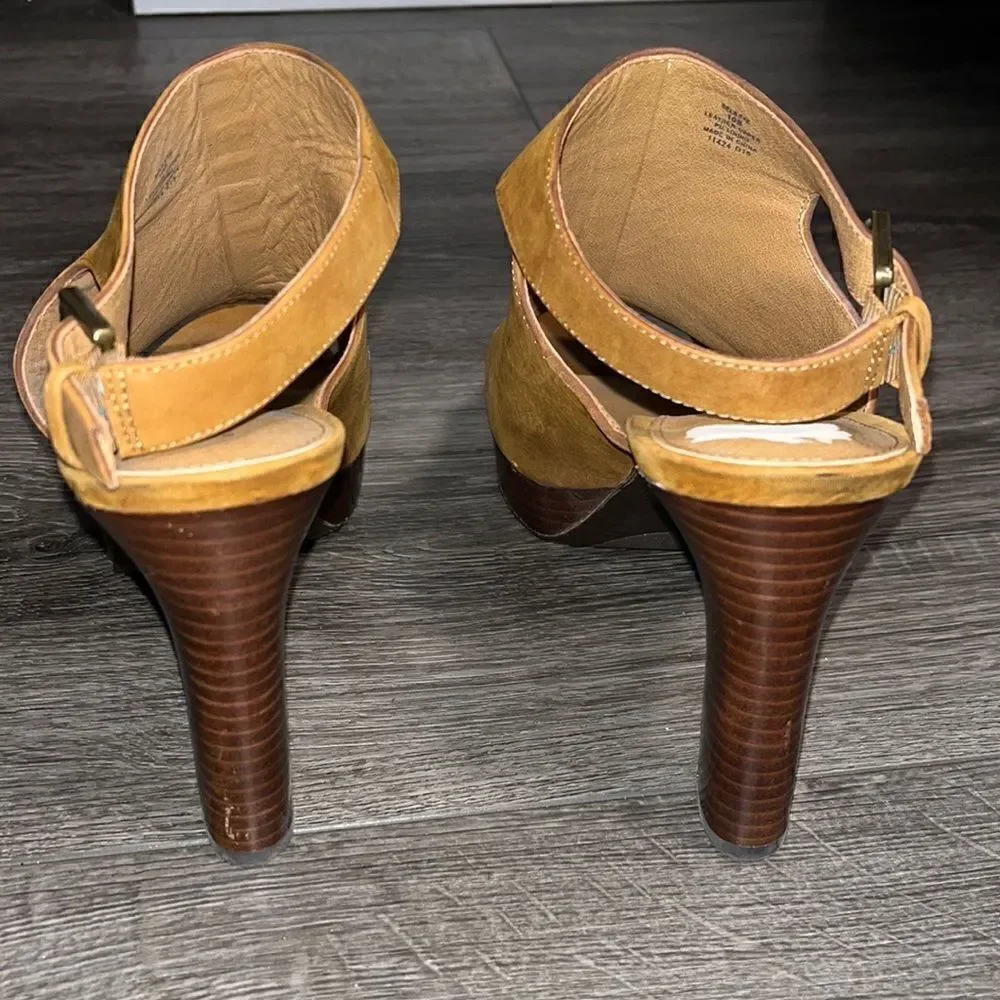 Ralph Lauren leather platform open tor sandals Size 10